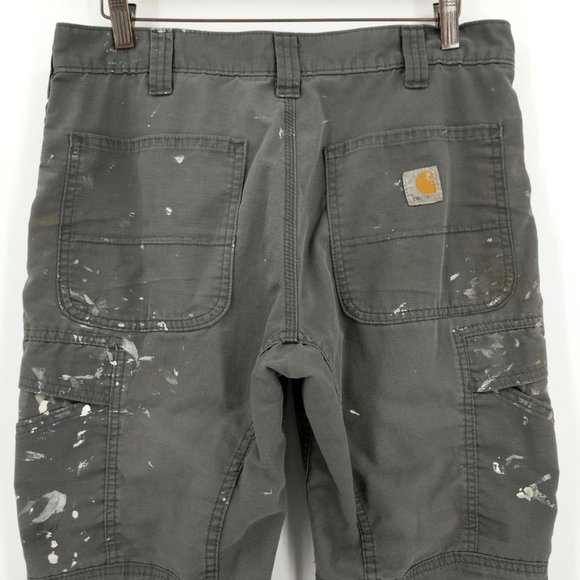 Carhartt Distressed Painted Cargo Carpenter Pants - Picture 7 of 11